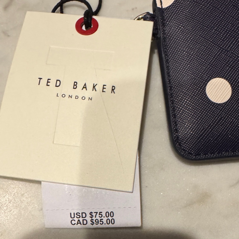 Ted Baker Lulu Blue and Cream Polka Dot Wallet - Picture 2 of 7